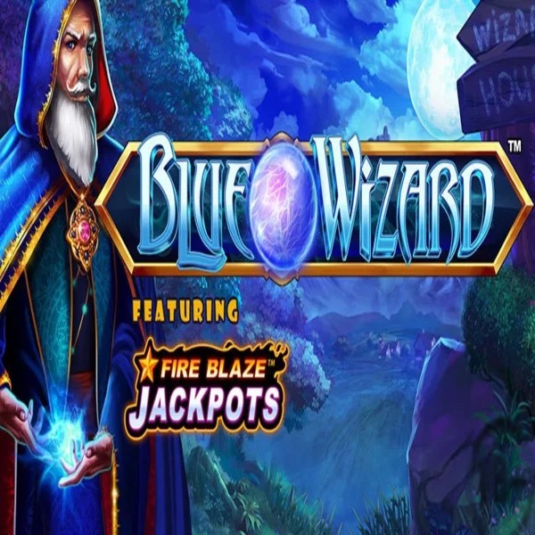 Blue Wizard Fire Blaze Jackpots by Rarestone Gaming, showcased at boombetcasino.eu – game logo
