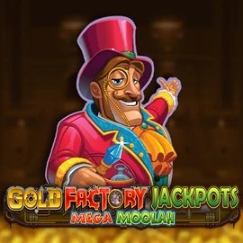 Gold Factory Jackpots Mega Moolah game by Aurum Signature Studios – logo hosted on Boombet Casino